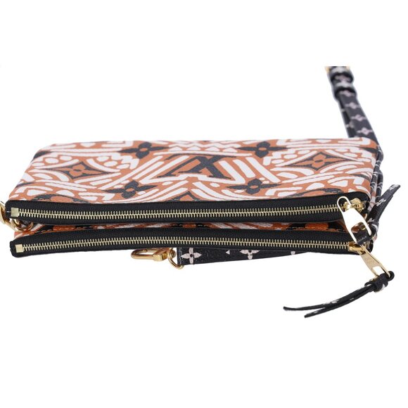 Louis Vuitton Pochette Double Zip LV Crafty Giant Monogram Crossbody Orange - Picture 2 of 7